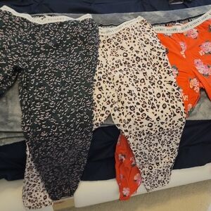 Victoria's Secret Leopard and Floral Pajama Trio